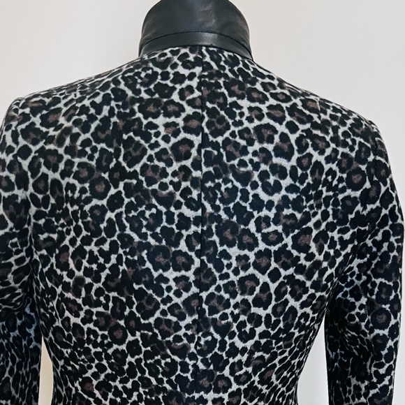 Beautiful All Saints Leni Leo Leopard Print Italian leather and wool blend Coat! - Picture 2 of 2